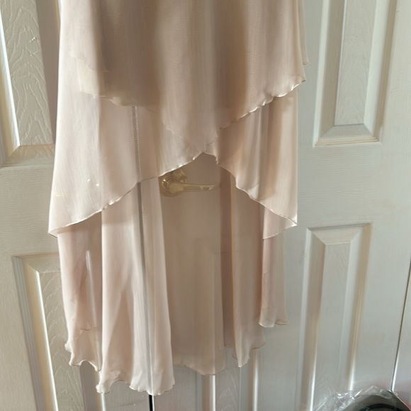 Strapless dress with multilayered sheer overlay - Picture 3 of 12